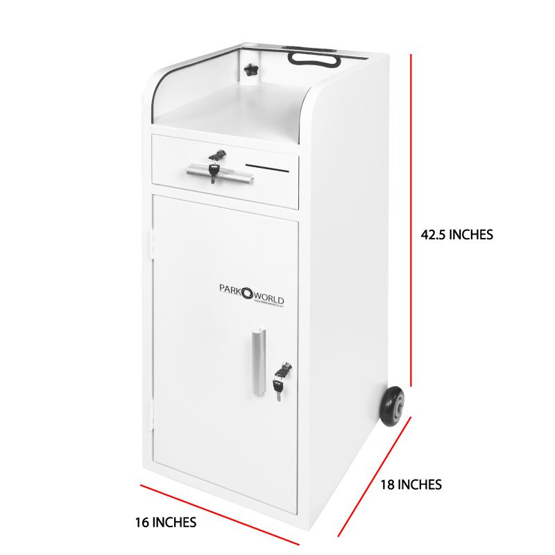 100 Hook Valet Podium White Corner Size