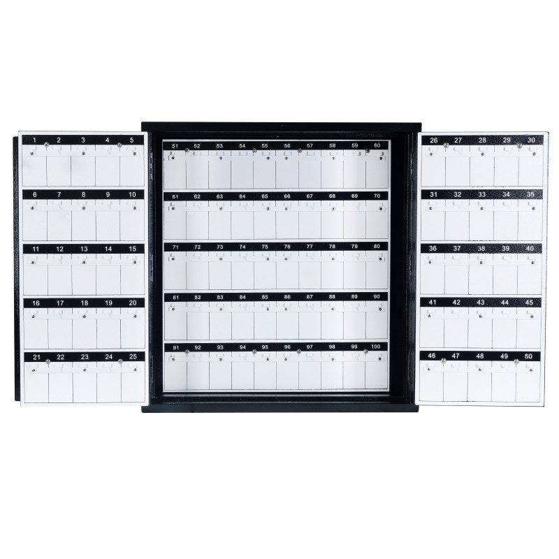 100 hook black key box with steel hooks