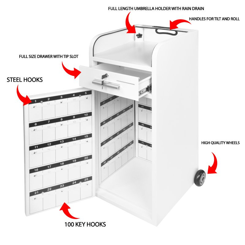 100 Hook Valet Podium White Details