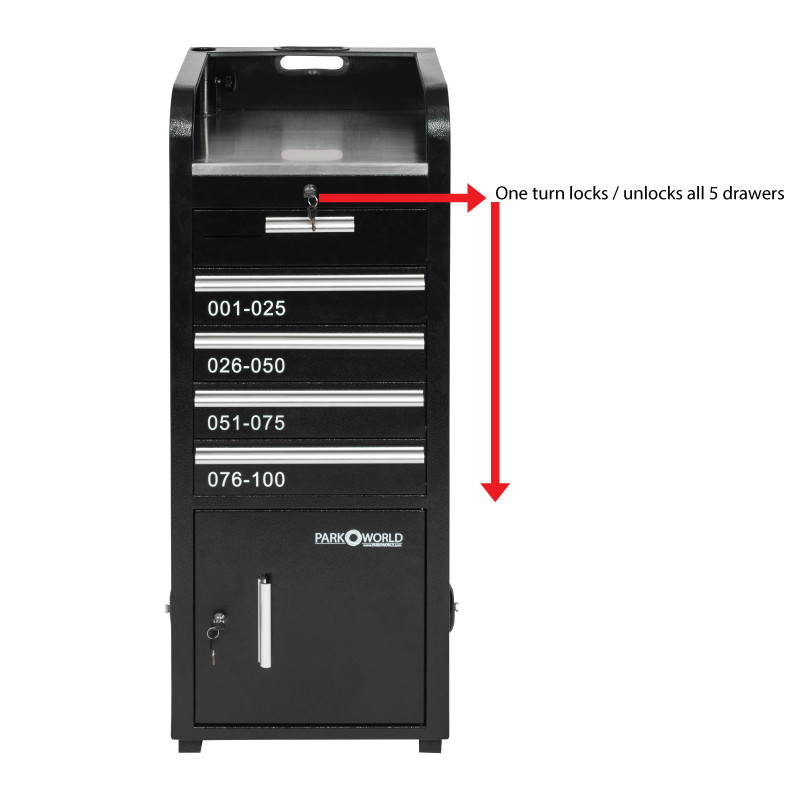 Black Valet Podium 100 Key Slot lock