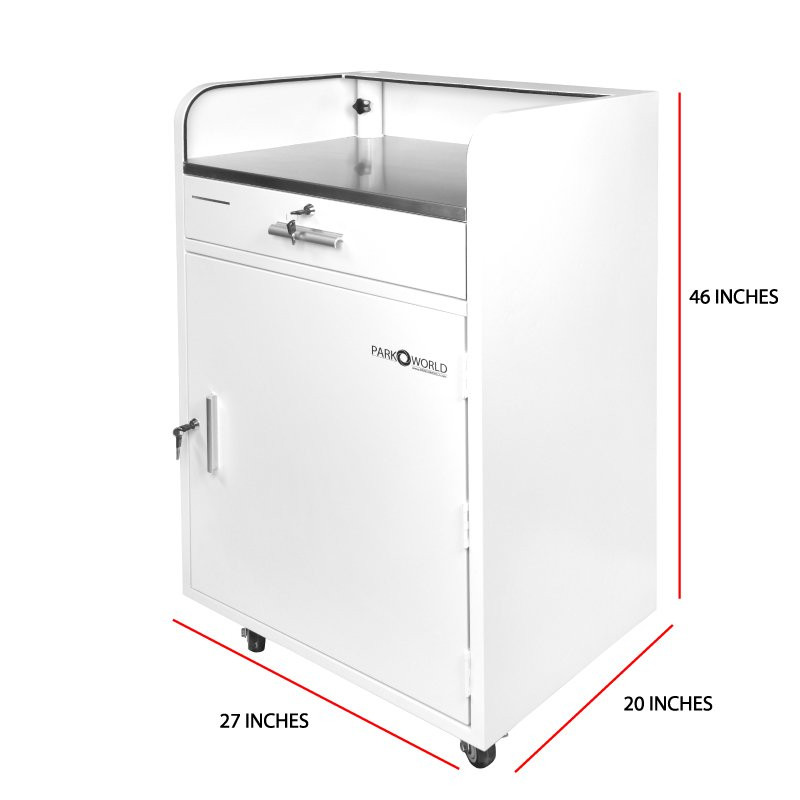 150 Hook White Valet Podium Size
