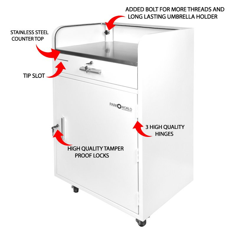 150 Hook White Valet Podium Corner Details 