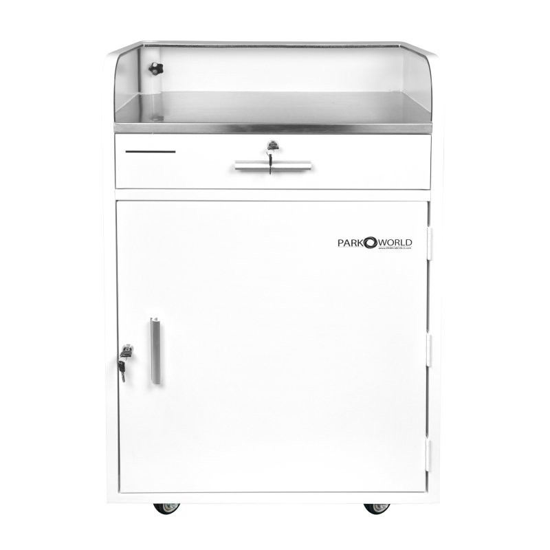 150 Hook White Valet Podium Door Closed