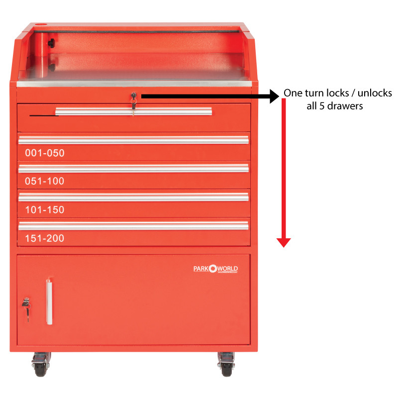 Red Valet Podium 200 Key Slot lock