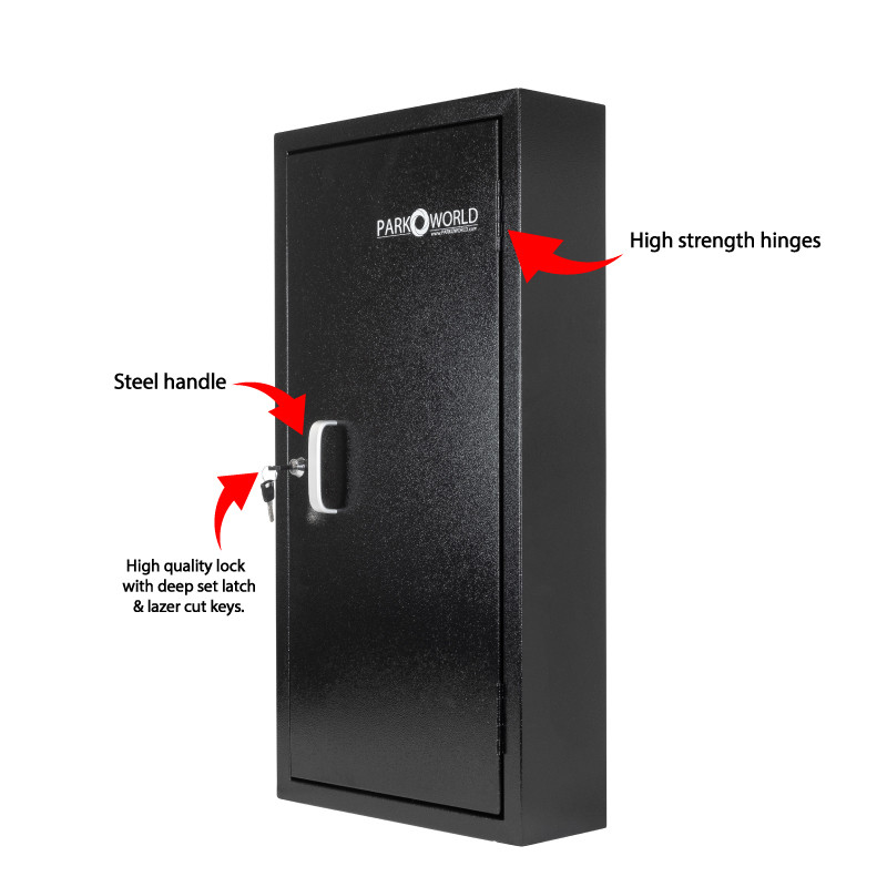 50 hook key box black