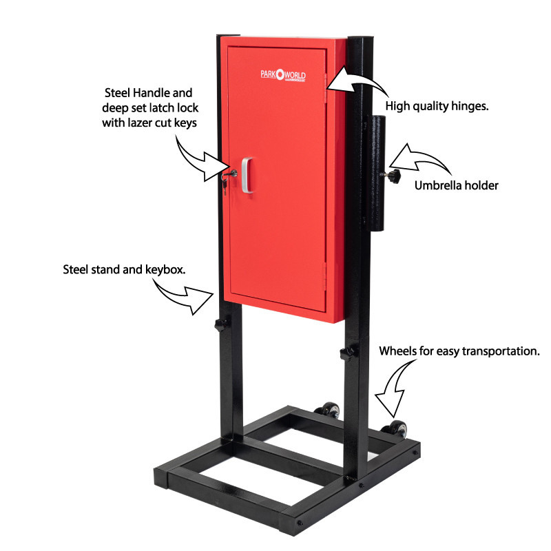 50 hook red key box with stand 