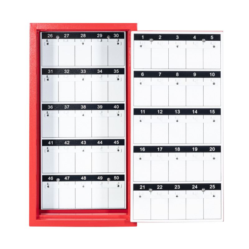 50 hook key box red 