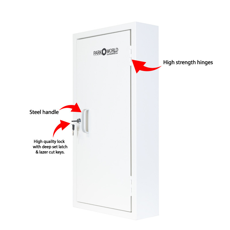 50 hook key box white 