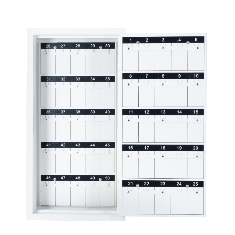 50 hook key box white 