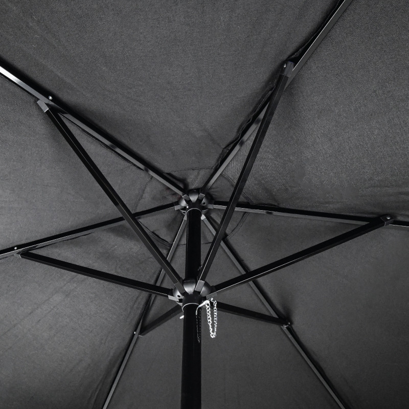 8 Feet Black Olefin Valet Parking Umbrella With Printing - Hardware