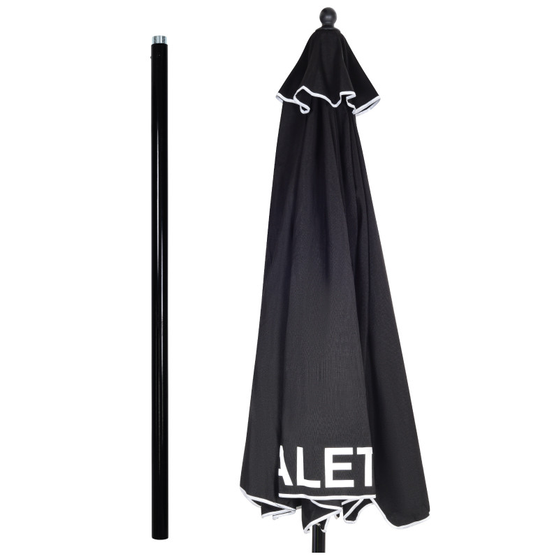 8 Feet Black Olefin Valet Parking Umbrella With Printing - Separated