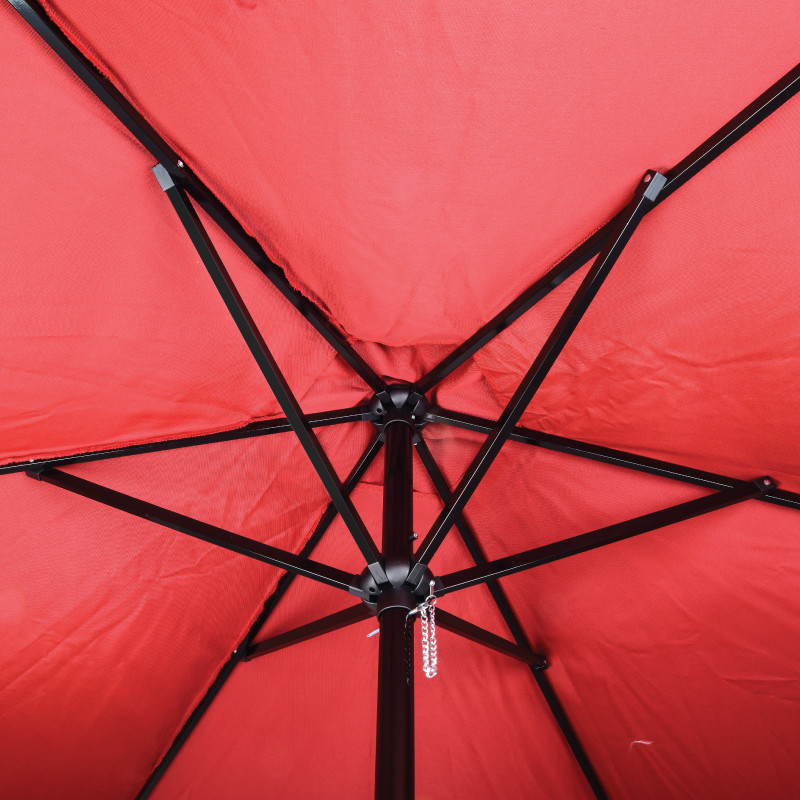8 Feet Burgundy Olefin Valet Parking Umbrella With Printing - Hardware