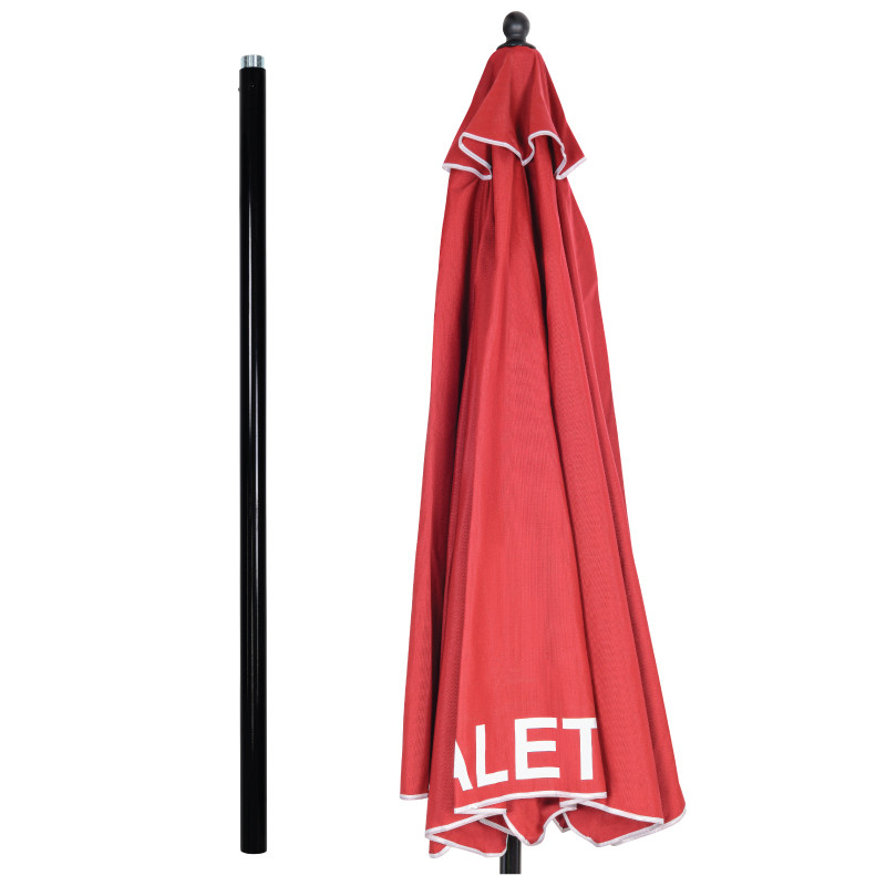 8 Feet Burgundy Olefin Valet Parking Umbrella With Printing - Separated
