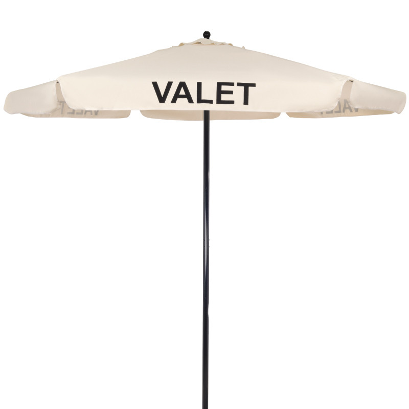 8 Feet Tan Olefin Valet Parking Umbrella With Printing - Standing