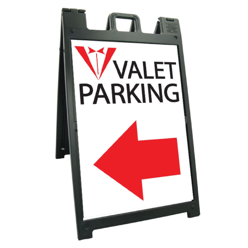 Signicade Deluxe Black Valet Parking A-Frame Arrow Left AF-3