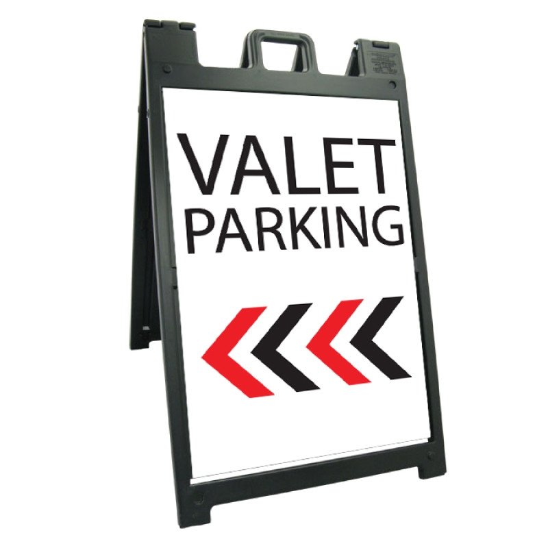 Signicade Deluxe Black Valet Parking A-Frame Arrow Left AF-8