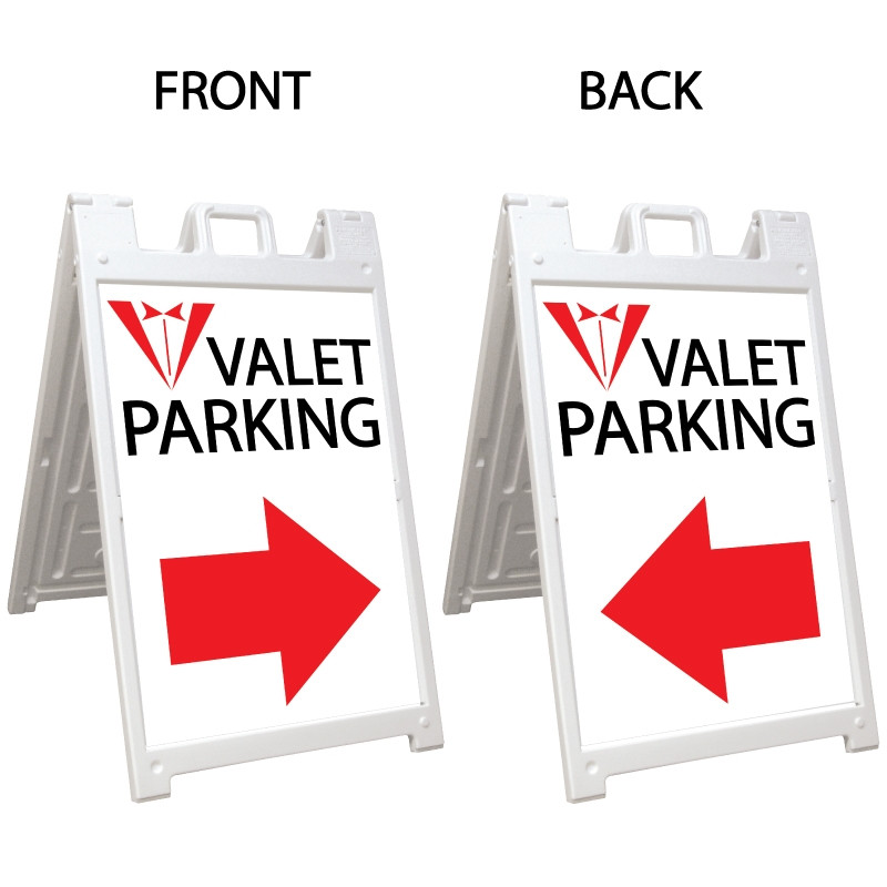 Signicade Deluxe White Double Sided Valet Parking A-Frame AF-3