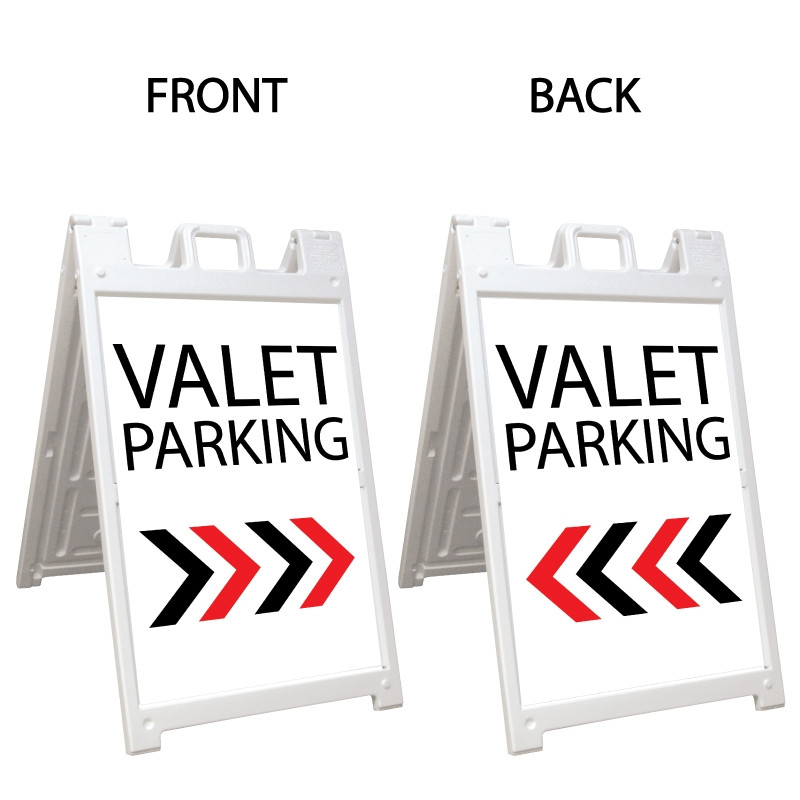 Signicade Deluxe White Double Sided Valet Parking A-Frame AF-8