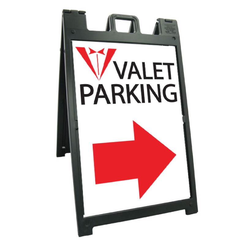 Signicade Deluxe Black Valet Parking A-Frame Arrow Right AF-3