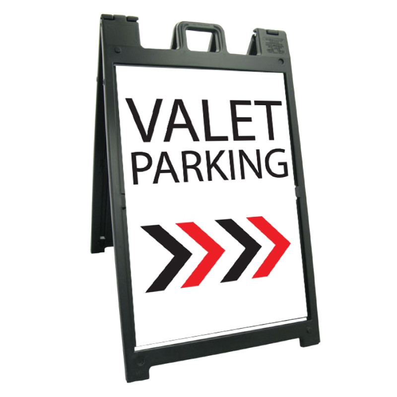 Signicade Deluxe Black Valet Parking A-Frame Arrow Right AF-8