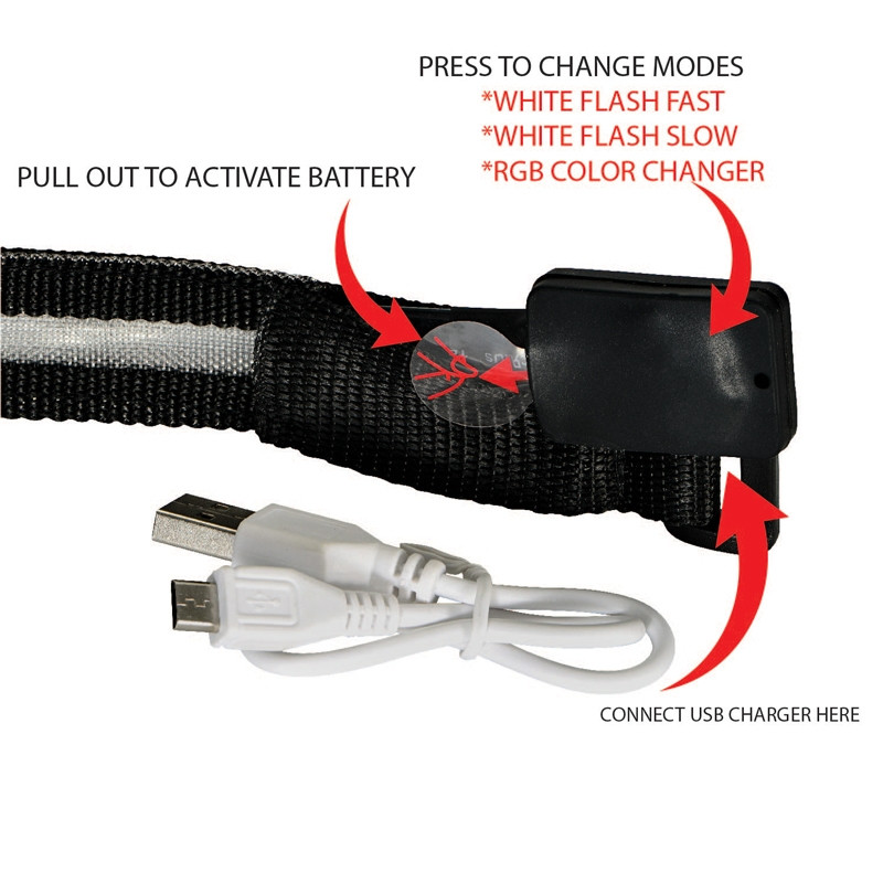 Valet LED Safety Armband  USB Recharge close-up