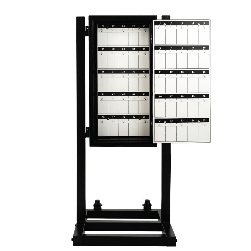 Black Valet Parking Key Box 50 Hook Black With Stand Door Open