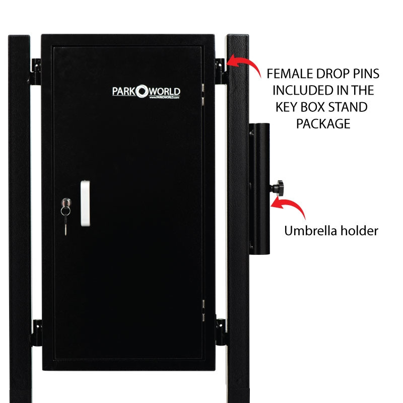 Black Valet Parking Key Box 50 Hook Black With Stand Pin And Umbrella