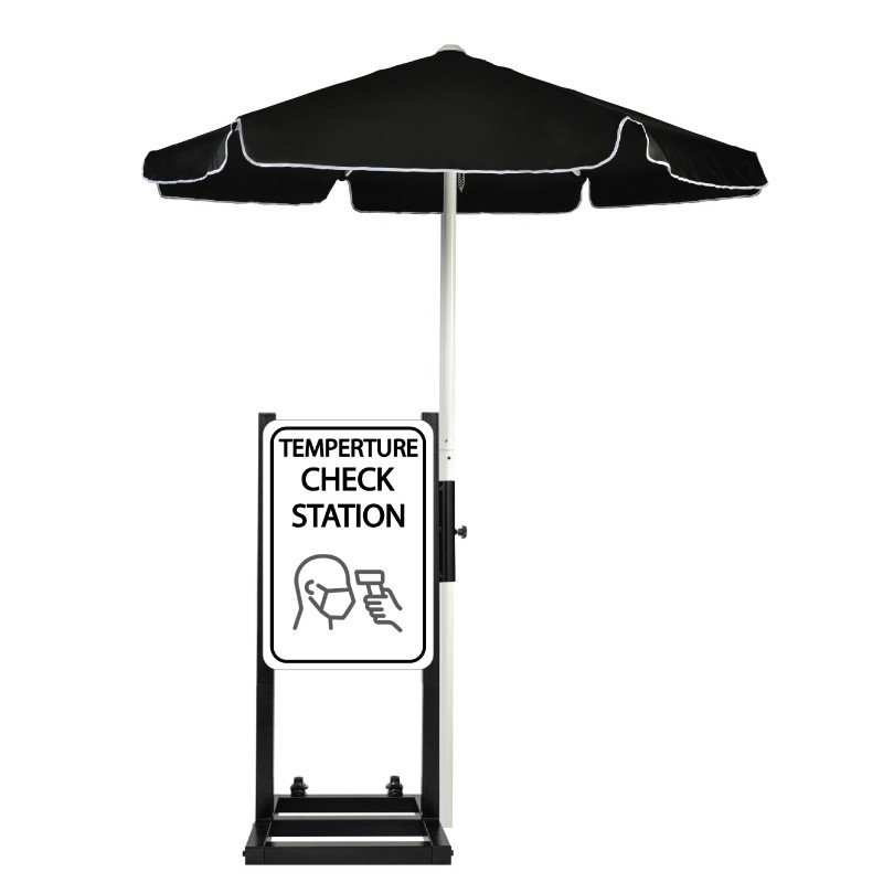 Curbside Temperature Check Station with Umbrella