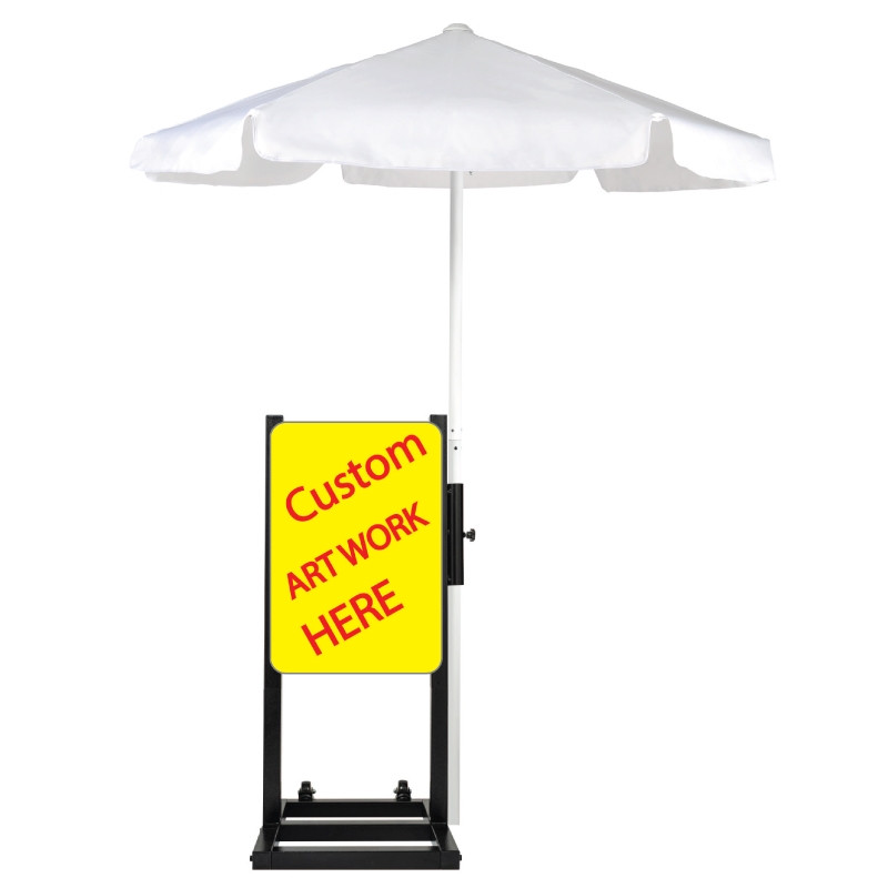 Custom Curbside Station  with White Umbrella