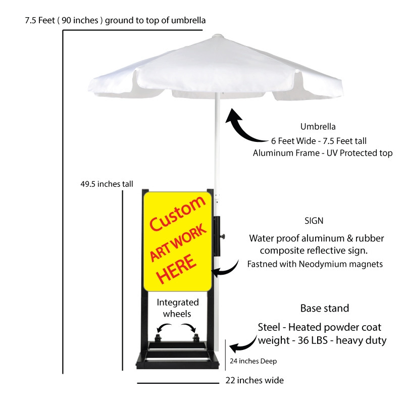 Custom Curbside Station  with Umbrella Description