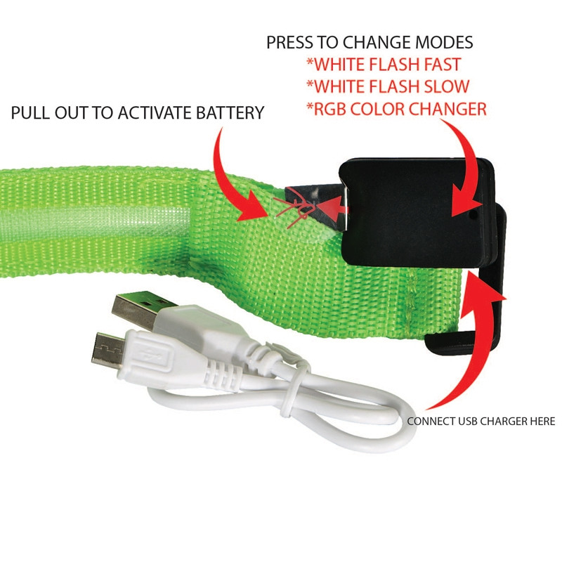 Valet LED Safety Armband  USB Recharge close-up