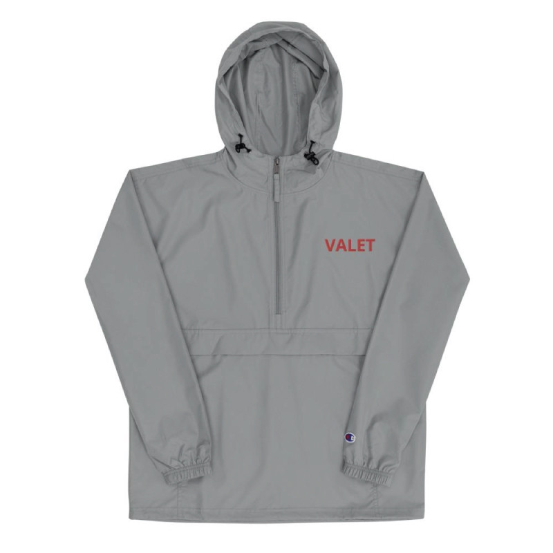 Grey Valet Jacket with Red Wording