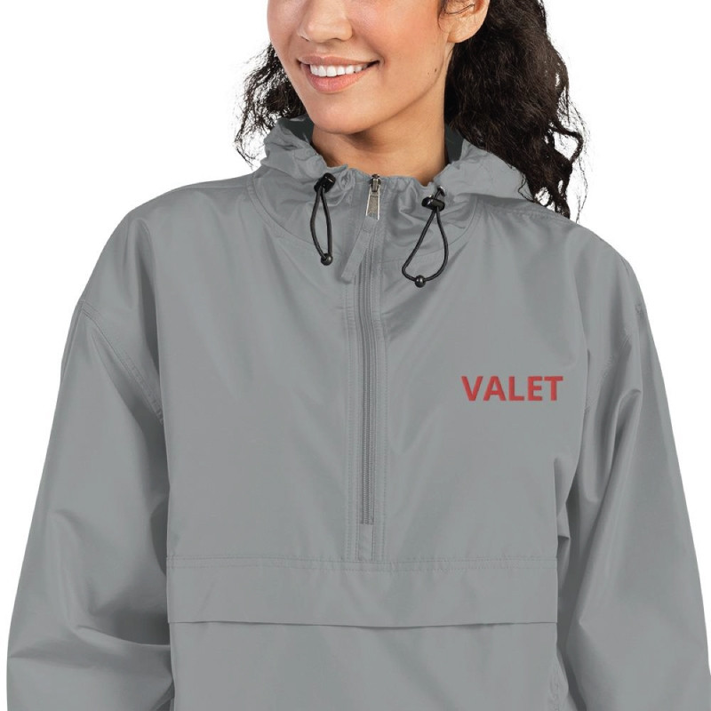 Grey Valet Jacket with Red Wording