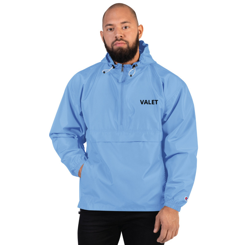 Light Blue Valet Jacket with Black Wording