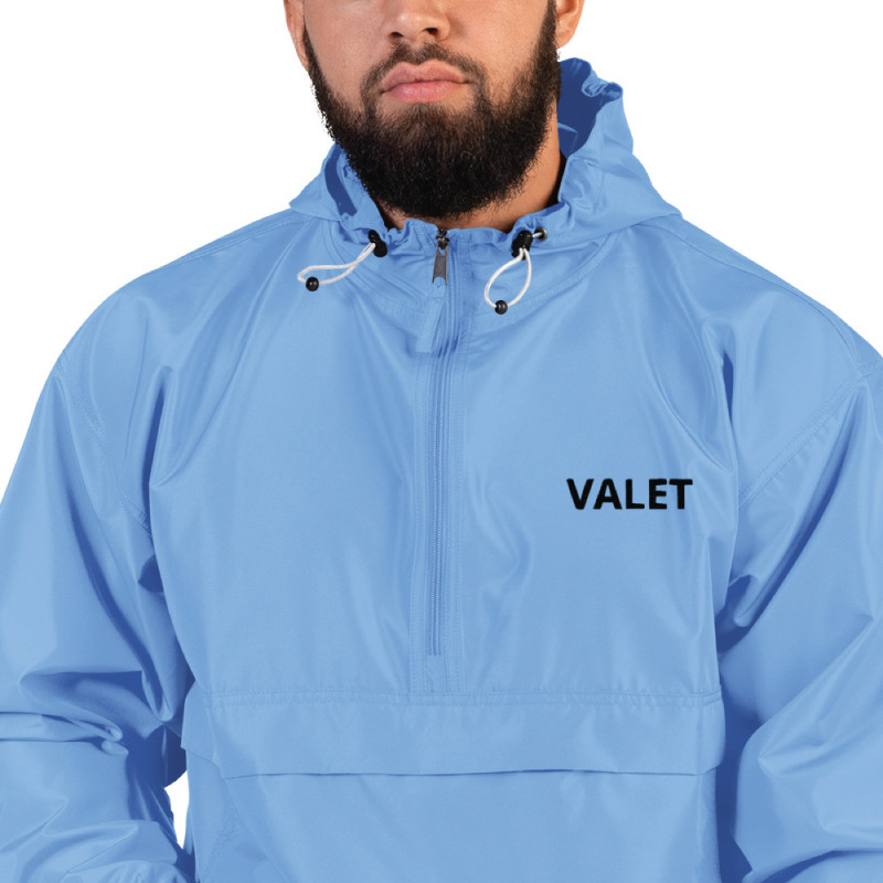 Light Blue Valet Jacket with Black Wording