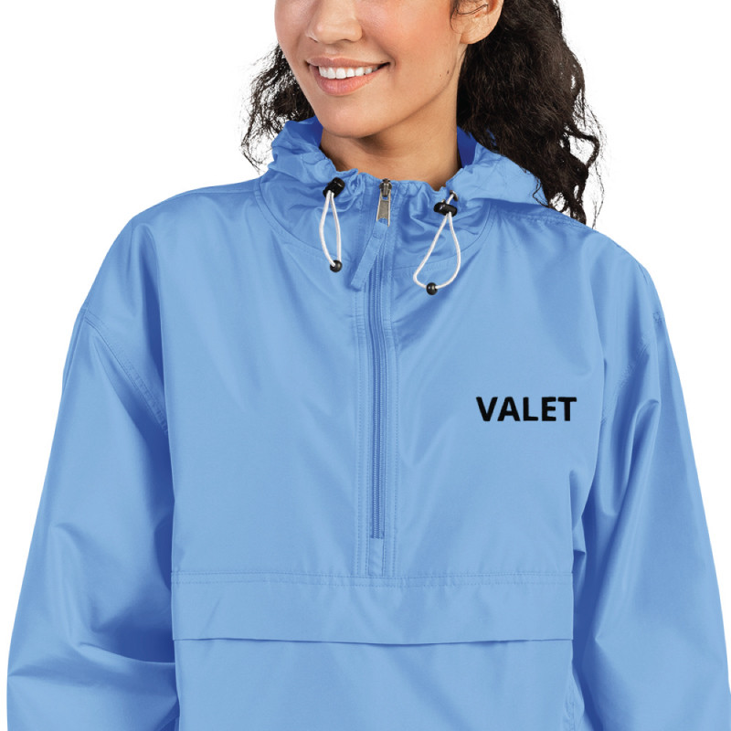 Light Blue Valet Jacket with Black Wording