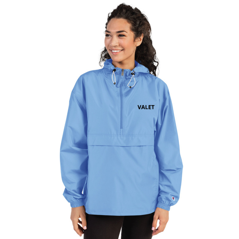 Light Blue Valet Jacket with Black Wording