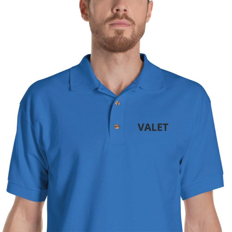 Blue Valet Polo Shirt Detail
