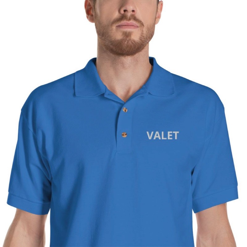 Blue Valet Polo Shirt Detail