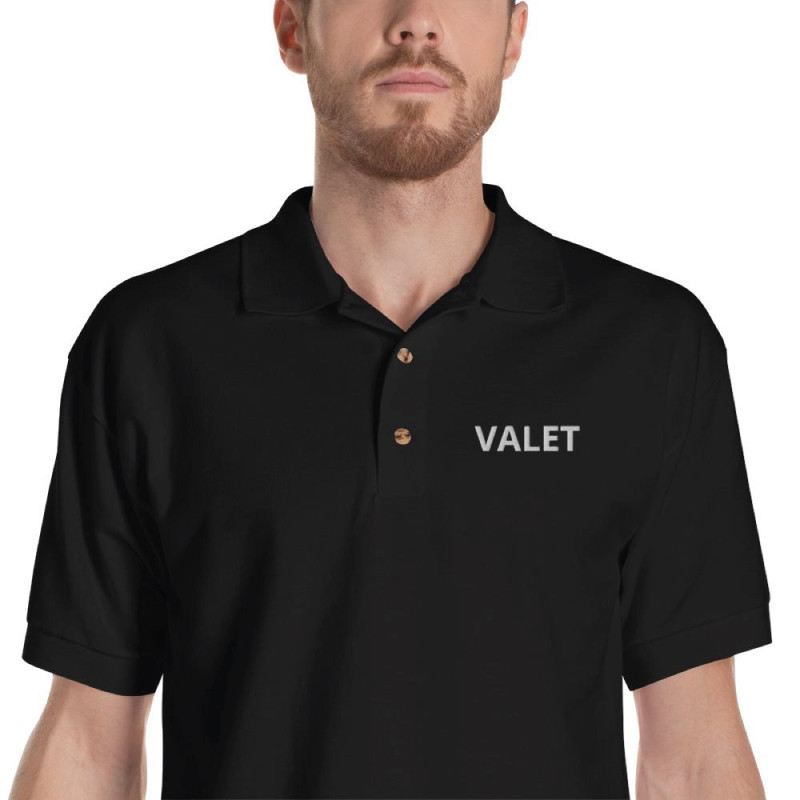 Black Valet Polo Shirt Detail