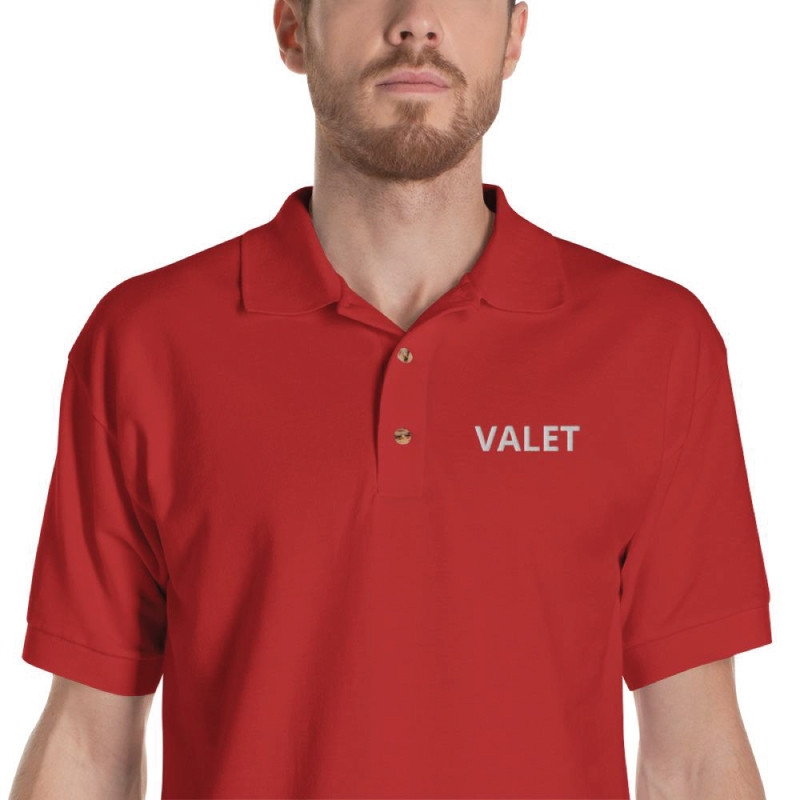 Red Valet Polo Shirt With Detail