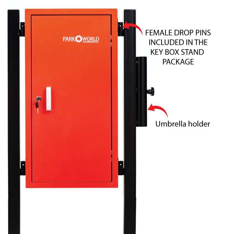 Red Valet Parking Key Box 50 Hook Black With Stand Pin And Umbrella