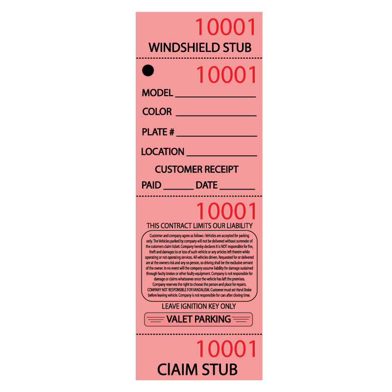 Valet Ticket - Red