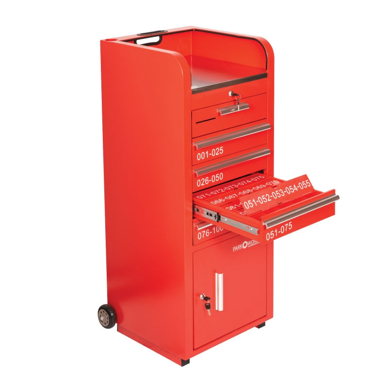 Valet Podium 100 Key Slot Red Flap Open