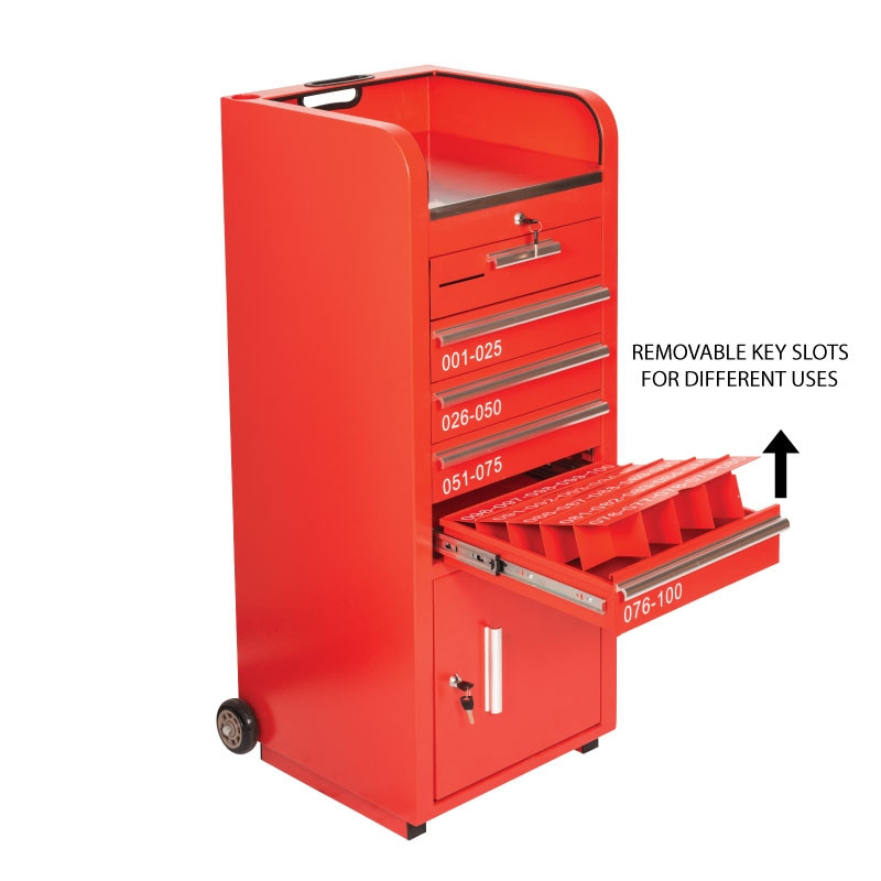 Valet Parking 100 Key Slot Red Removable Key Slots