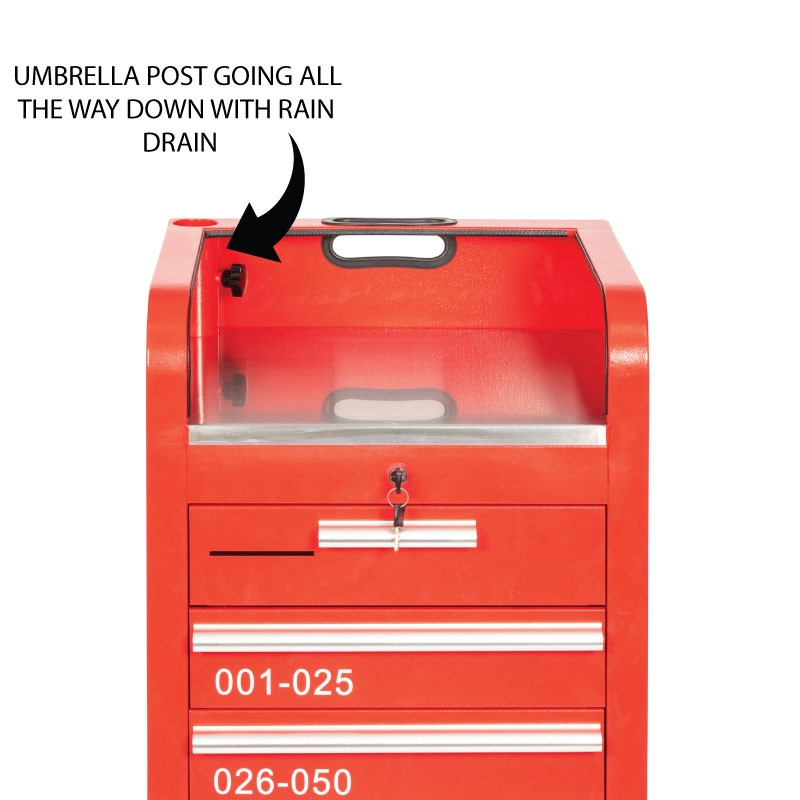 Valet Parking 100 Key Slot Red Zoom Umbrella Post