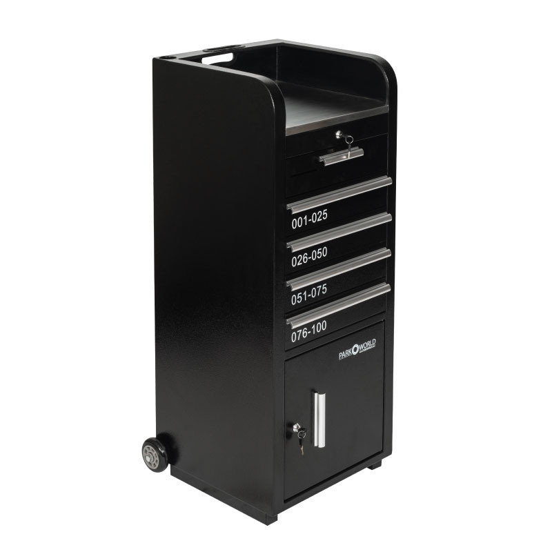 Valet Podium 100 Key Slot Black Drawers Closed