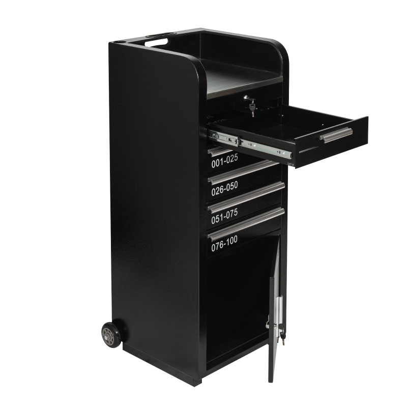 Valet Podium 100 Key Slot Black Cash And Cabinet Open