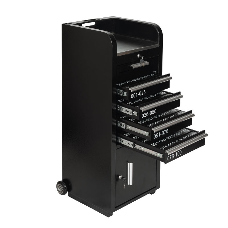 Valet Podium 100 Key Slot Black Key Drawers Open