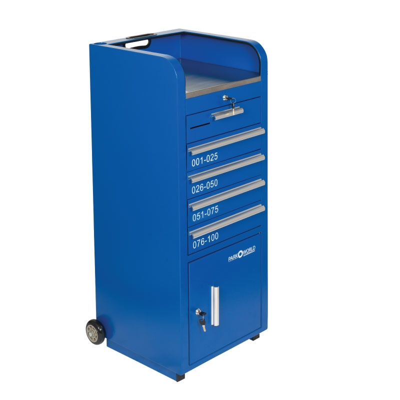 Blue Valet Podium 100 Key Slot Drawers Closed